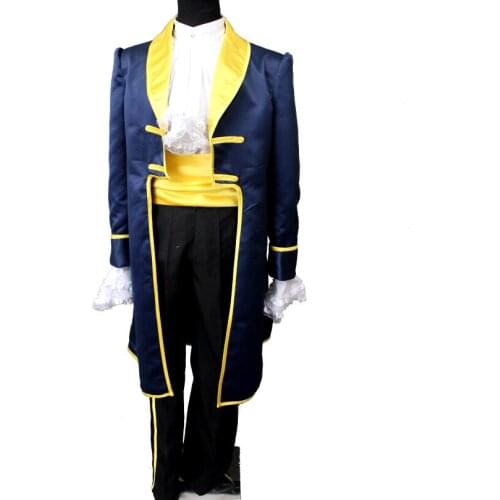 Movie Girl And Beast Cosplay Costume The Prince Clothes Fantasy Halloween Stage Performce Outfit For Adult Men
