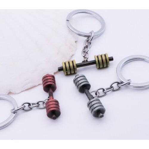 Hot Fashion Accessorie Keychain Dumbbell Discus Barbell Key Ring Fitness Charm Key Chain Designer Gift Coach Souvenir Gift