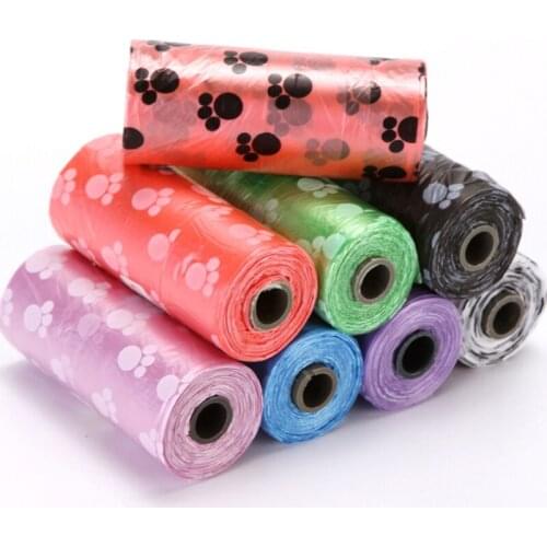 4 Rolls 60 pcs Pet garbage bags Pet Small dogs Printing Cats Dogs Pooper Bags Outdoor Home Cleaning pets pick up Garbage Bags