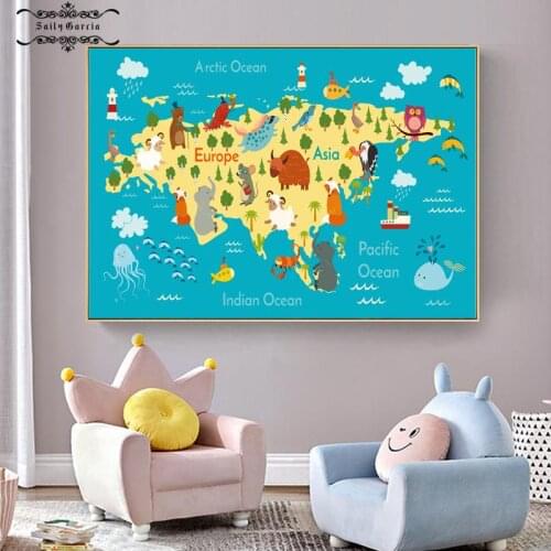 Cartoon Pink Animals Poster Raccoon Hedgehog Cat with Quotes Canvas Painting Home Kids Room Nursery Decoration Wall Art Pictures