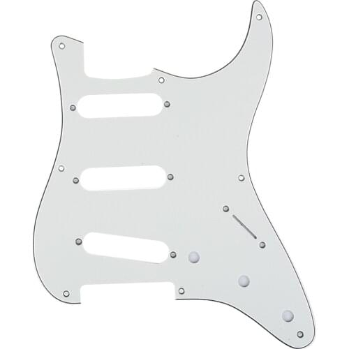 Musiclily Pro 8-Hole 50s 57 Vintage Style Strat SSS Guitar Pickguard for American Stratocaster, 3Ply Parchment