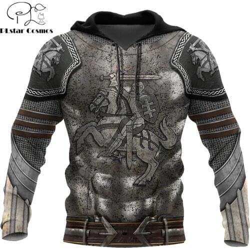 3D Printed Chainmail Knight Armor Men Hoodie Knights Templar Harajuku Fashion Jacket pullover Unisex Cosplay hoodies QS-007