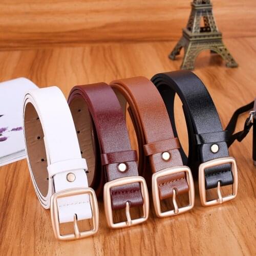 2020 New Fashion Korean Casual All-match Square Pin Buckle Leather Wide Belt Womens Pants Belt Wholesale