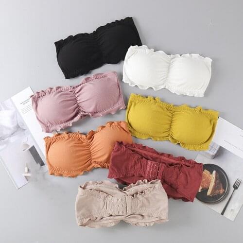 2020 New Women Seamless Tube Tops Strapless Sexy Bra Crop Top Back Closure Bandeau Top Underwear Female Strapless Bra Wrap Top