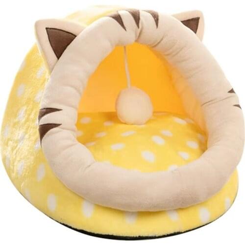 New Deep sleep comfort in winter cat bed little mat basket for cats house products pets tent cozy cave beds Indoor