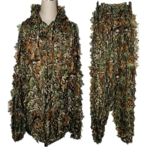 Hunting clothes New 3D maple leaf Bionic sniper birdwatch airsoft Camouflage Clothing jacket and pant Men and womens