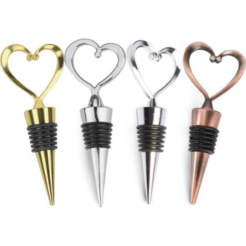Heart Shaped Metal Wine Stopper Tools Bottles Stoppers Party Wedding Favors Gift Kitchen Barware SN3719