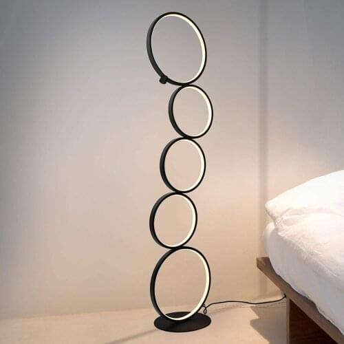 Nordic Bedroom Bedside Decoration Led Ring Floor Lamp Modern Art Home Floor Light, Living Room Indoor Standing Lighting Lamp