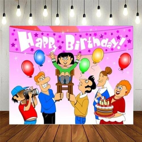 Photo Studio Props Vinyl Photography Backdrop For Kids Birthday Party Decoration Two Men On A Chair Lift Girl Boy Background