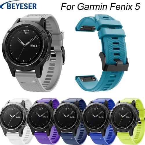 Sport Silicone Replacement wrist belt Watchband bracelet strap for Garmin Fenix 5 For Smart Watch 22mm watchstrap Easy fit band