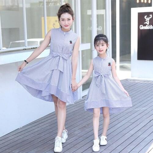 Family matching mother daughter mommy and me clothes family look girls korean clothing women summer beach dress outfits 17