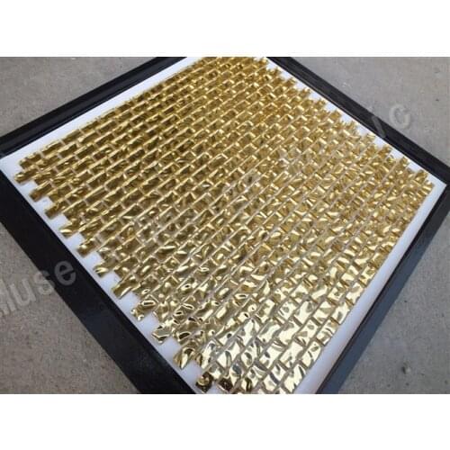 Alkali resistance Silver Gold Glass Mosaic Tile Swimming pool kitchen backsplash Showroom floor wall DIY decoration tile