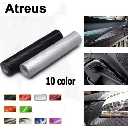 Atreus 10color 30*127cm Car-styling Carbon Fiber Sticker For Nissan qashqai Citroen c4 c5 3 Chevrolet cruze aveo Peugeot 307 207