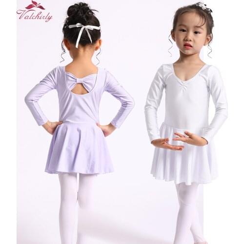 Long Sleeve Toddler Leotard White Kids Ballet Dress Dance Bodysuit Good Quality Ballet Clothes for Girls