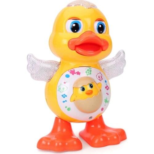 Boxed Battery-Powered Lighted Walking Duck-Light and Voice Toys-Active Animals