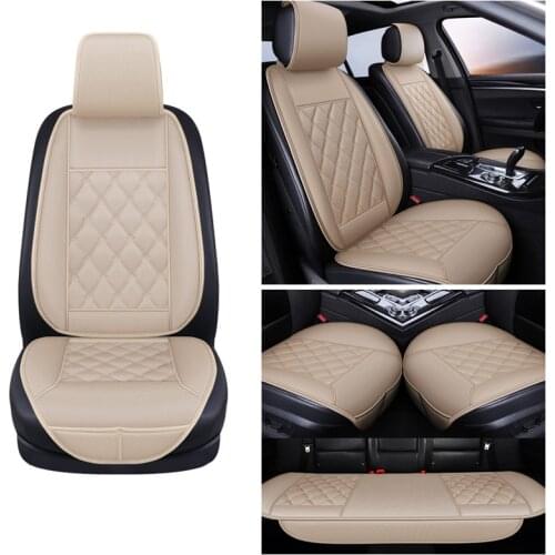 Waterproof Leather Car Seat Cover Protector Mat Universal Front Rear With Backret Breathable Van Auto Seat Cushion Protector Pad