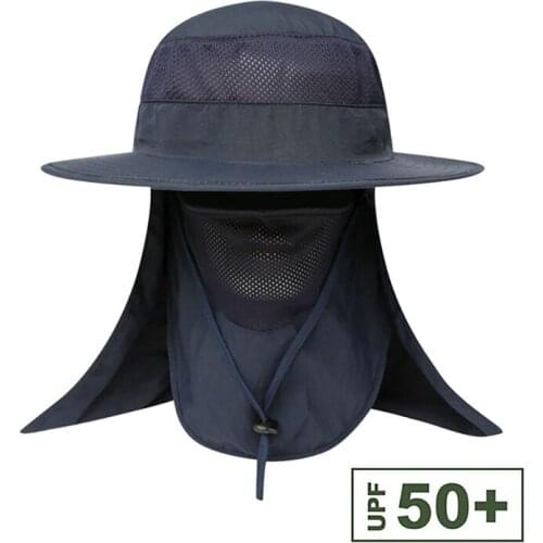 Outdoor Flap Cap Foldable Portable Sunshade Mouth With Chin Strap Neck Cover Sun Hat Sportswear Accessories