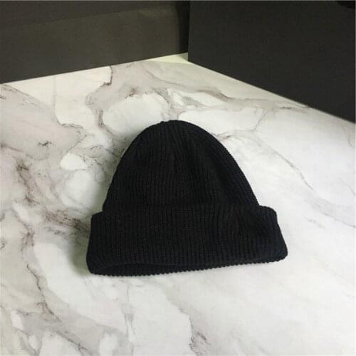 Candy color ladies wool hat female autumn and winter embroidery knit smiley melon cap