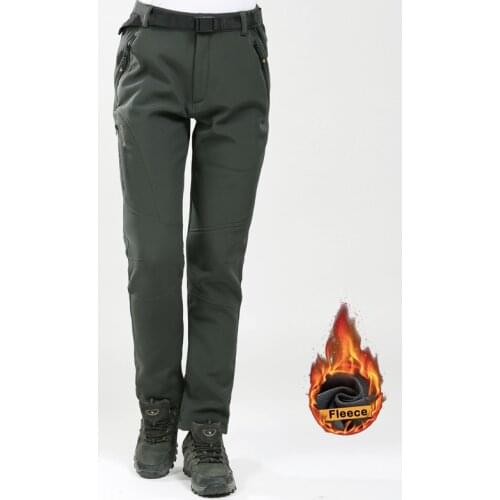 Hiking Women Winter Pants Windproof Waterproof Fleece Warm Trousers Camping Trekking Mountain Climbing Outdoor Sports Pants