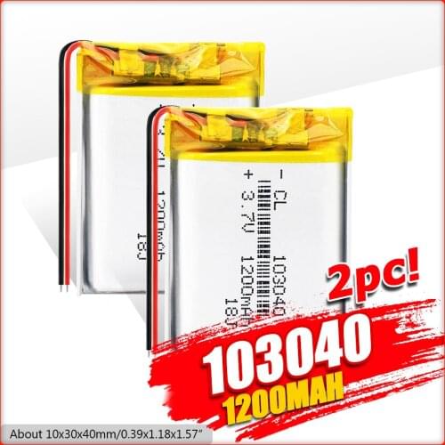 1/2/4 Pcs/lot 3.7 V Lithium Ion Polymer Li Polymer 103040 1200mah Battery For LED Flashlight Remote Controller Selfie Stick