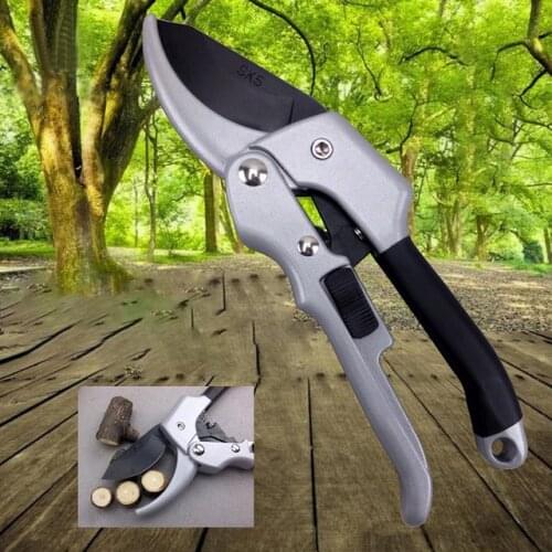 20cm Hand Garden Scissor Ratchet Plant trim horticulture Shrub tool anvil Branch Shear Orchard pruning pruner cut secateur