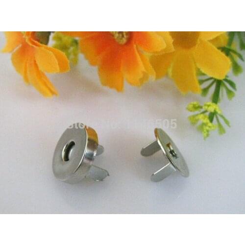 50 Sets/lot 14mm*4mm Silver Tone Magnetic Snaps Bag Purse Clasp Metal Button Fastener Scrapbooking