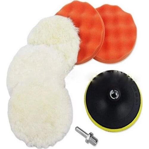 7PCS 3inch Car Polishing Disc Sponge Polishing Pad Set Buffing Waxing Sponge for Auto Polisher Drill Adapter