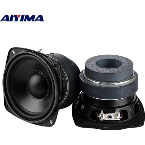 AIYIMA 2Pcs 3.5 Inch Midrange Woofer Speaker 6 Ohm 40W Aluminum Cone Long Stroke Sound Speaker For Home Amplifier Audio
