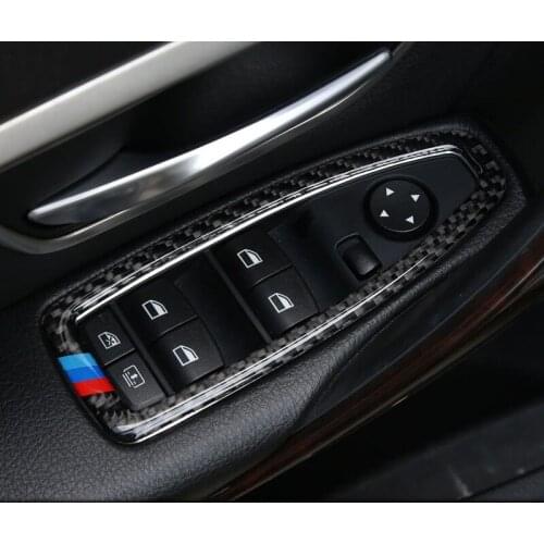 Car Interior Window Switch Button Panel Cover Trim Carbon Fiber Sticker for BMW 1 2 3 Series GT F20 F21 F30 F34 2012-2017