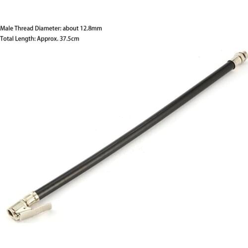 Car Tire Inflator Hose Car Auto Male Threaded Rubber Tube Self-locking Chuck Car Tire Pressure Meter Air Inflator Hose