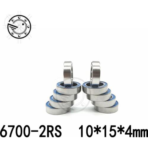 10pcs Free Shipping 6700RS High Quality Double Rubber Sealing Cover Miniature Deep Groove Ball Bearing 6700-2rs 10*15*4 mm
