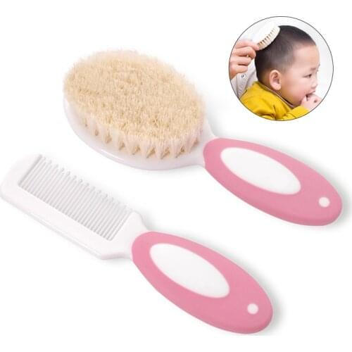 Baby Care Pure Natural Wool Brush Comb Kids Hairbrush Newborn Hair Brush Infant Comb Head Massager Bath Tools Cleaning Brush