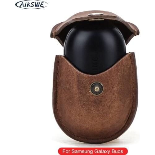For Galaxy Earbuds+ 2020 Genuine Leather Case for Samsung Galaxy Buds Case Keychain Protecive Cover Charging Soft Ecouteur Coque