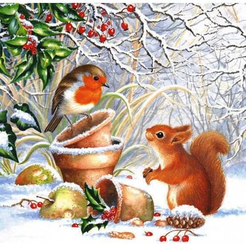 Evershine Diamond Embroidery Squirrel Animal Cross Stitch Diamond Painting Bird Winter New Arrival Mosaic 5D DIY Handmade Hobby