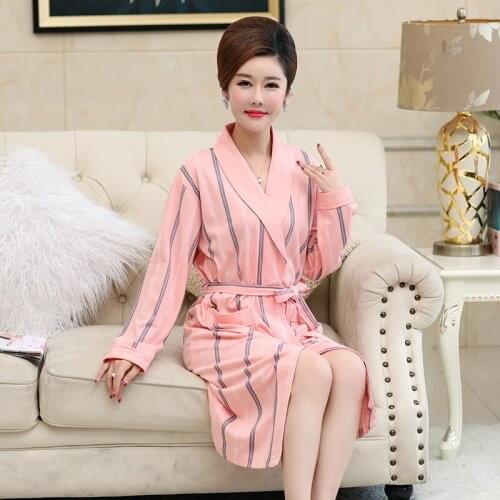 New Ladies Sexy Kimono Bathrobe Female Summer Robes Women Sleepwear Lounge Long Sleeve Loose Soft Plus Size L-3XL Bath Robe