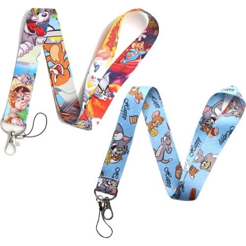 Cat and mouse Art Key Chain webbings ribbons Neck Strap for Phone Keys ID Card Cartoon Lanyards