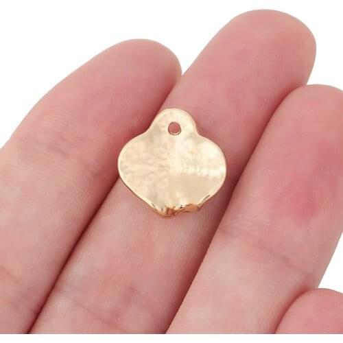 20 x Gold Color Metal Irregular Round Circle Charms Pendants for DIY Earring Jewelry Making Accessories 16x16mm