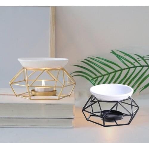 Essential Oil Lamp Aroma Burner Candle Holder Stainless Steel Base With Plate Tray Wax Melt Warmer Aroma Diffuser Home Decor