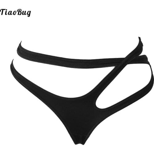 TiaoBug Summer Women Low Waist Crisscross Briefs Hollow Out Elastic Waistband Panties Bikini Bottom Swimming Swimwear