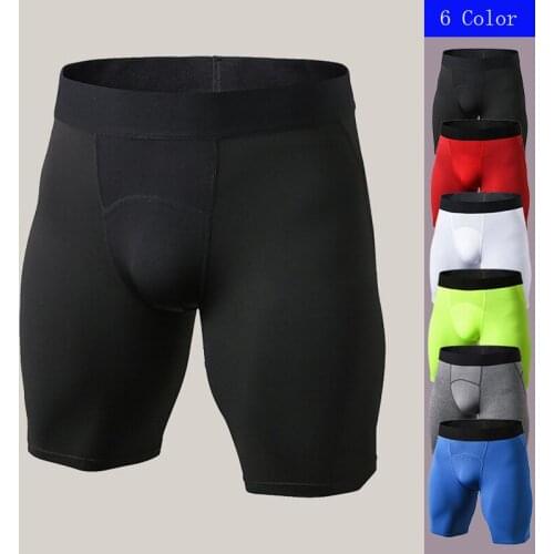 PRO Mens Compression Running Shorts Exercise Fitness Quick Dry Gym Fitness Mesh Stitching Shorts