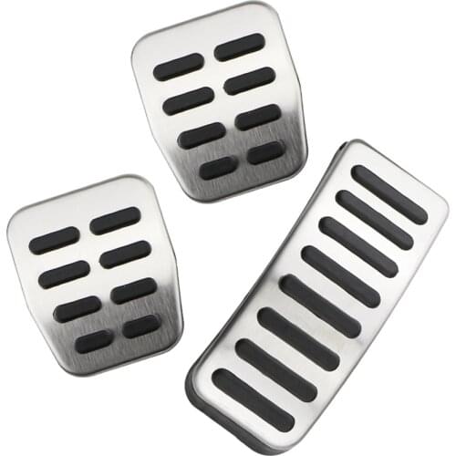 Stainless Steel Car Clutch Gas Brake Pedals Cover for Volkswagen VW Polo Bora Lavida Golf MK4 Santana Jetta MK4/Skoda Fabia(LHD)