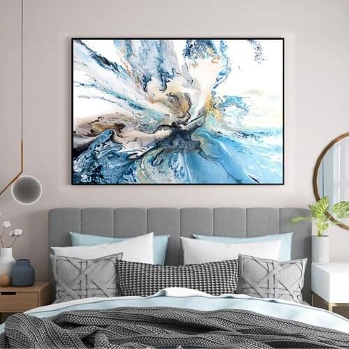 Wall Pictures For Living Room no frame Colorful Ocean Large Abstract Poster Canvas Art Landscape Oil Painting