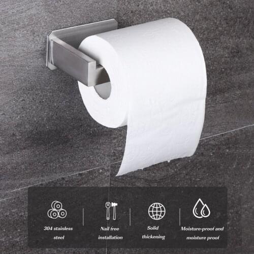Wall Mounted Style Bathroom Toilet Paper Holder Household Bath Paper Tissue Towel Stand Rack Stainless Steel Paper Towel Holder