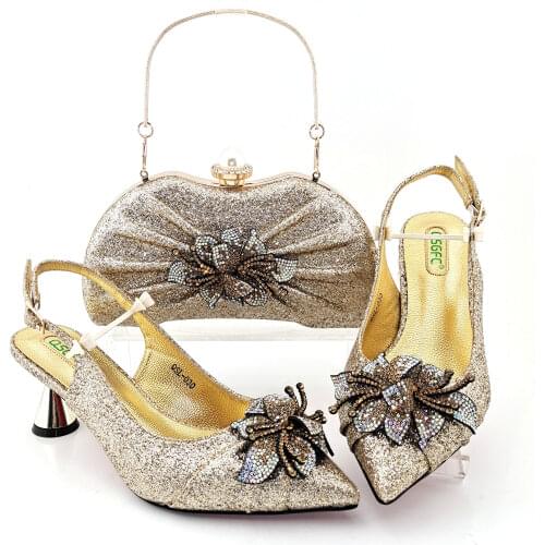New Arrival Italian Shoes with Matching Bag for Wedding Italy Women Shoes and Bags To Match Set Sale Nigerian Women Wedding ShoE