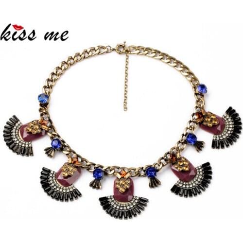 New Styles KISS ME Fashion Jewelry Resin Brown Antique Pendant Necklace