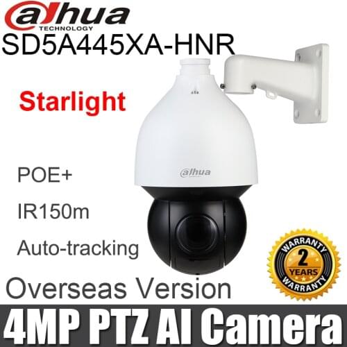 Original Dahua SD5A445XA-HNR 4MP PTZ AI Network Camera 45x Starlight IR 150M Auto-tracking and IVS PoE+ IP67 IK10 DH-SD5A445XA