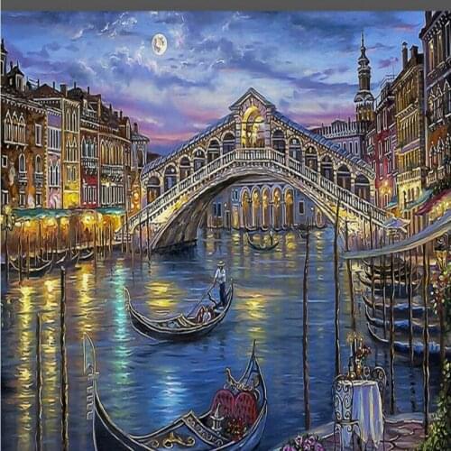 Custom photo wallpaper 3D wallpaper Venice impression landscape painting Background wall lobby wallpaper custom mural