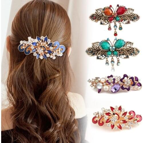 Crystal Elegant Hairpins Braiding Hair Clips Hairstyle for Women DIY Hair Accessories Ponytail Braider Clip Donut Hair Bun Maker