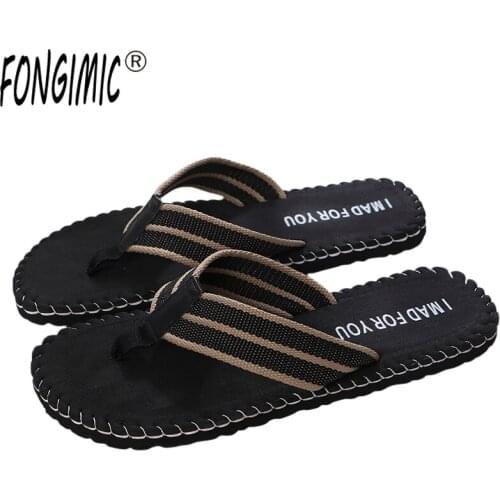 FONGIMIC Bohemia Mens Summer Slippers Gradient Fashion Breathable Beach Slippers Flip-Flops Mens House Flip Flop Sandals