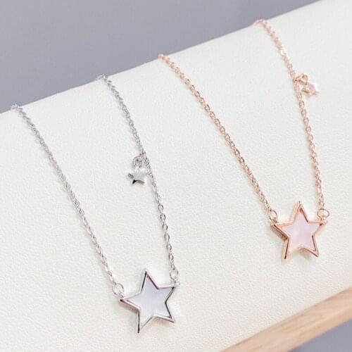 Showfay Mori Simple All-Match Five-Pointed Star Necklace Japanese and Korean New Girl Shell Chain Pendant Wholesale